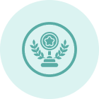 Trophy symbol with star and leaves