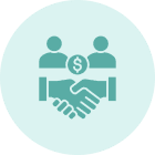 Business agreement icon with handshake